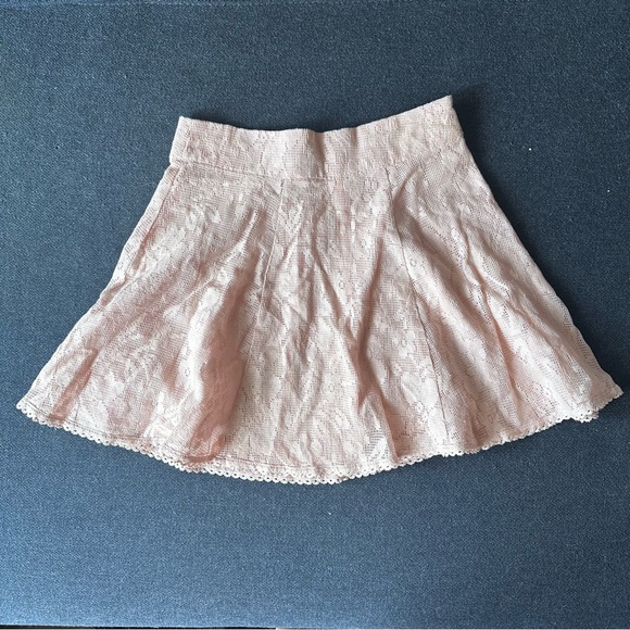 Linen lace pink shirt skirt - Picture 6 of 6